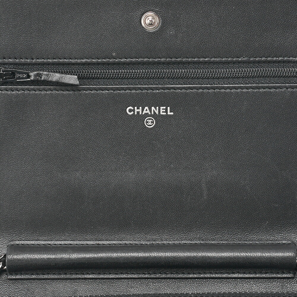 CHANEL Cocomark Chain Wallet Caviar Skin Gold-Tone Hardware, Pre-Owned
