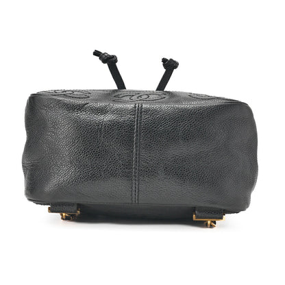 CHANEL Shoulder Bag Backpack Lambskin Triple Coco Turnlock Black Gold-Tone Hardware, Pre-Owned