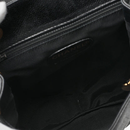 CHANEL Shoulder Bag Backpack Lambskin Triple Coco Turnlock Black Gold-Tone Hardware, Pre-Owned