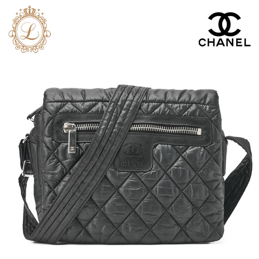 CHANEL Matelassé Tote Bag Silver Fittings Coco Large Tote Brand Silver-Tone Hardware, Pre-Owned
