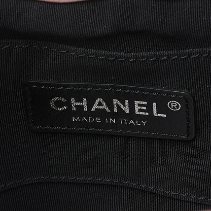 CHANEL Coco Mark Circle Coco Drawstring Shoulder Bag Lambskin White Gold-Tone Hardware, Pre-Owned
