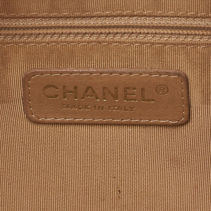 CHANEL Handbag Boston Bag Caviar Skin Matelassé Coco Mark Beige Gold-Tone Hardware, Pre-Owned