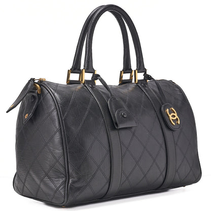CHANEL Shoulder Bag Tote Bag Lambskin Black Black Gold-Tone Hardware, Pre-Owned