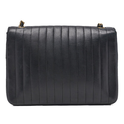 CHANEL Shoulder Bag Mademoiselle Turnlock Lambskin Black Gold-Tone Hardware, Pre-Owned