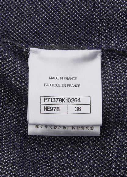 CHANEL Coco Button Logo Dress 36 Grey x Multicolor Knit Top Cardigan Branded  Silver-Tone Hardware, Pre-Owned