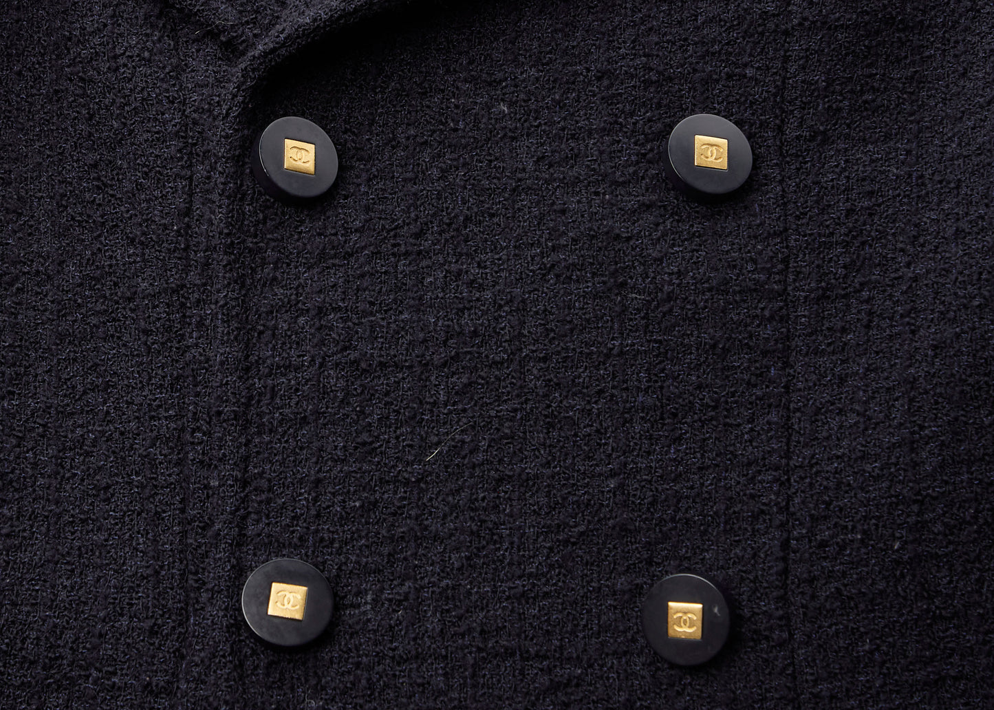 CHANEL Coco Button Jacket 38 Navy Top Long Sleeve Blouson Cut-and-Sew Outerwear Branded Gold-Tone Hardware, Pre-Owned