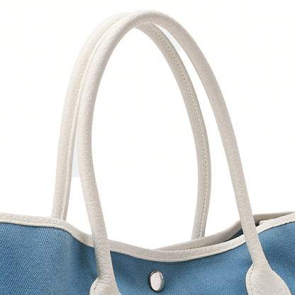 HERMES Garden Party PM Tote Bag to Negonda Turquoise Silver-Tone Hardware, Pre-Owned