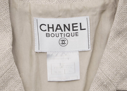 CHANEL Coco Button Jacket 36 Beige Top Long Sleeve Blouson Cut-and-Sew Outerwear Branded Gold-Tone Hardware, Pre-Owned