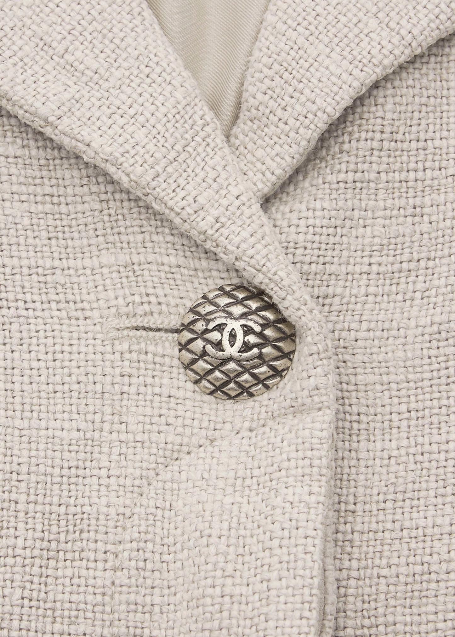 CHANEL Coco Button Jacket 36 Beige Top Long Sleeve Blouson Cut-and-Sew Outerwear Branded Gold-Tone Hardware, Pre-Owned