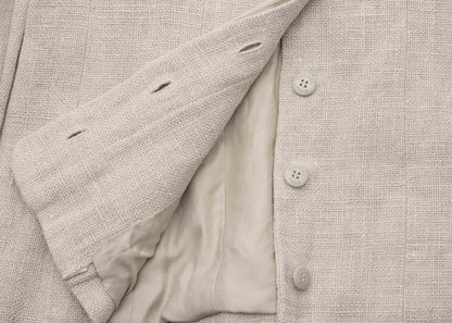 CHANEL Coco Button Jacket 36 Beige Top Long Sleeve Blouson Cut-and-Sew Outerwear Branded Gold-Tone Hardware, Pre-Owned