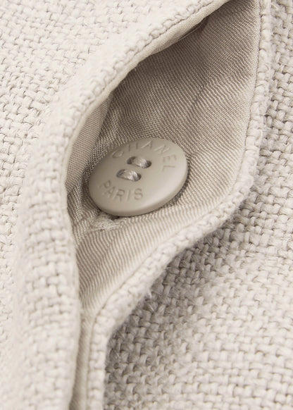 CHANEL Coco Button Jacket 36 Beige Top Long Sleeve Blouson Cut-and-Sew Outerwear Branded Gold-Tone Hardware, Pre-Owned