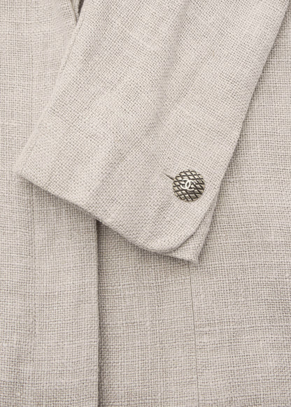 CHANEL Coco Button Jacket 36 Beige Top Long Sleeve Blouson Cut-and-Sew Outerwear Branded Gold-Tone Hardware, Pre-Owned