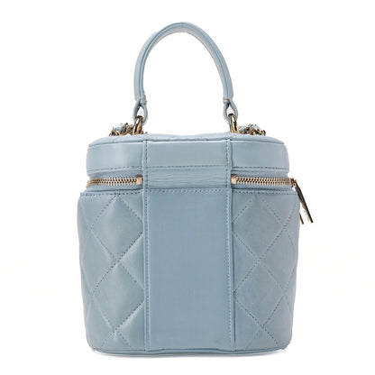 CHANEL Coco Mark Circle Coco Drawstring Shoulder Bag Lambskin White Gold-Tone Hardware, Pre-Owned
