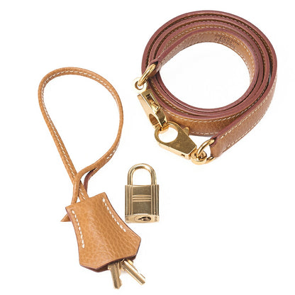 HERMES Kelly 35 Handbag Inseam Ardennes Natural Gold-Tone Hardware, Pre-Owned