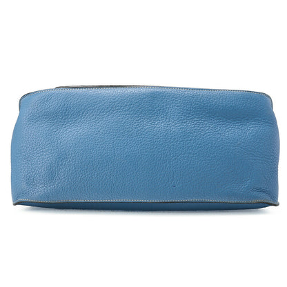 HERMES Gypsy 34 Shoulder Bag Tryon Clemence Blue Jean Silver-Tone Hardware, Pre-Owned
