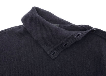 CHANEL Coco Button Knit Dress 34 Navy Top Skirt Long Sleeve Branded Silver-Tone Hardware, Pre-Owned