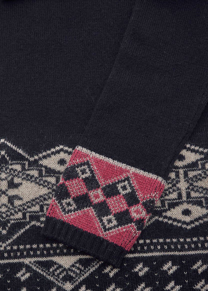 CHANEL Coco Button Knit Dress 34 Navy Top Skirt Long Sleeve Branded Silver-Tone Hardware, Pre-Owned