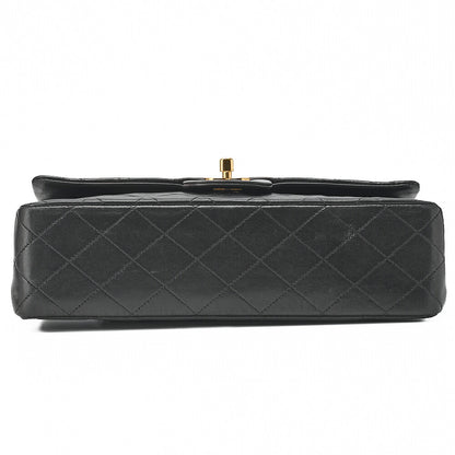 CHANEL Shoulder Bag Matelassé Double Flap 25cm Chain Shoulder Lambskin Black Gold-Tone Hardware, Pre-Owned