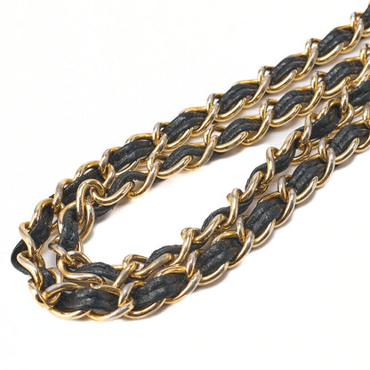CHANEL Matelassé Coco Mark Fringe Chain Shoulder Lambskin Black Gold-Tone Hardware, Pre-Owned
