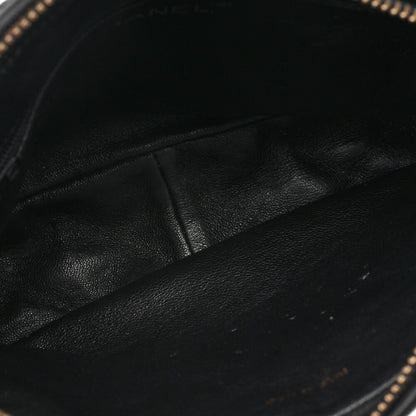 CHANEL Matelassé Coco Mark Fringe Chain Shoulder Lambskin Black Gold-Tone Hardware, Pre-Owned
