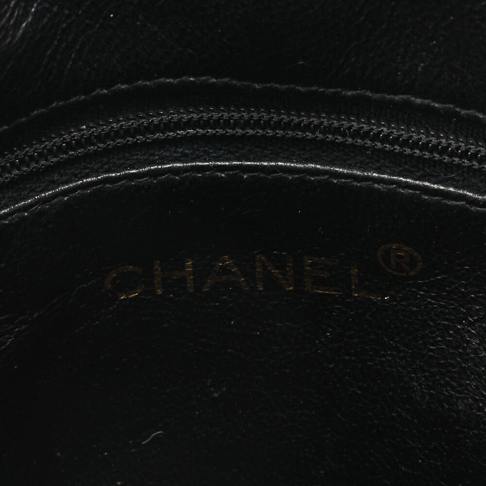 CHANEL Matelassé Coco Mark Fringe Chain Shoulder Lambskin Black Gold-Tone Hardware, Pre-Owned