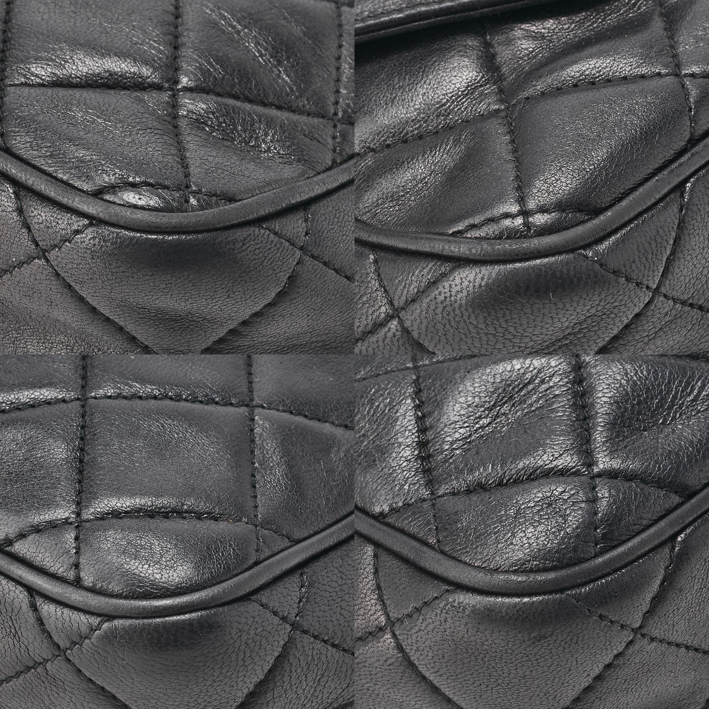 CHANEL Matelassé Coco Mark Fringe Chain Shoulder Lambskin Black Gold-Tone Hardware, Pre-Owned