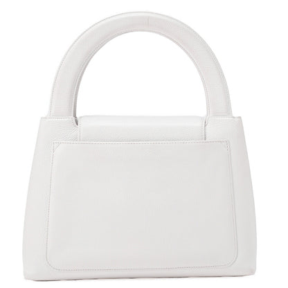CHANEL Bicolore Handbag Mini Kelly Shape Caviar Skin White Gold-Tone Hardware, Pre-Owned