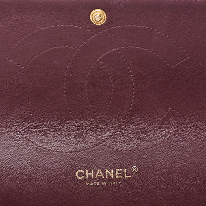 CHANEL Chain Shoulder Bag Deca Matelassé Double Flap 30cm Caviar Skin Black Gold-Tone Hardware, Pre-Owned