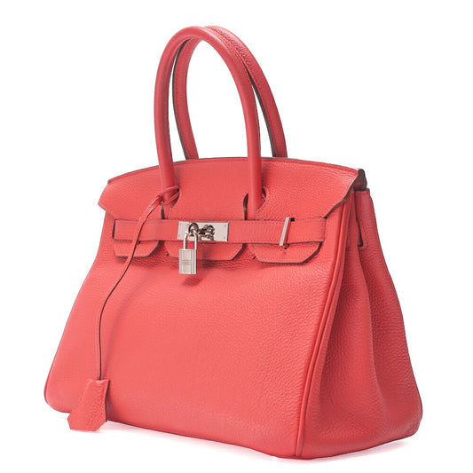 HERMES Birkin 30 Handbag Togo RoseJaipur RoseJaipur Silver-Tone Hardware, Pre-Owned
