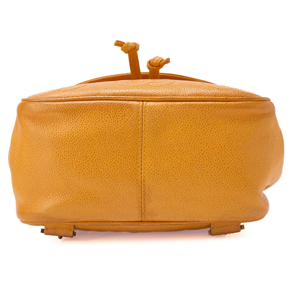 CHANEL Backpack Caviar Skin Triple Coco Turnlock Yellow Gold-Tone Hardware, Pre-Owned