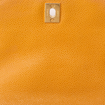 CHANEL Backpack Caviar Skin Triple Coco Turnlock Yellow Gold-Tone Hardware, Pre-Owned