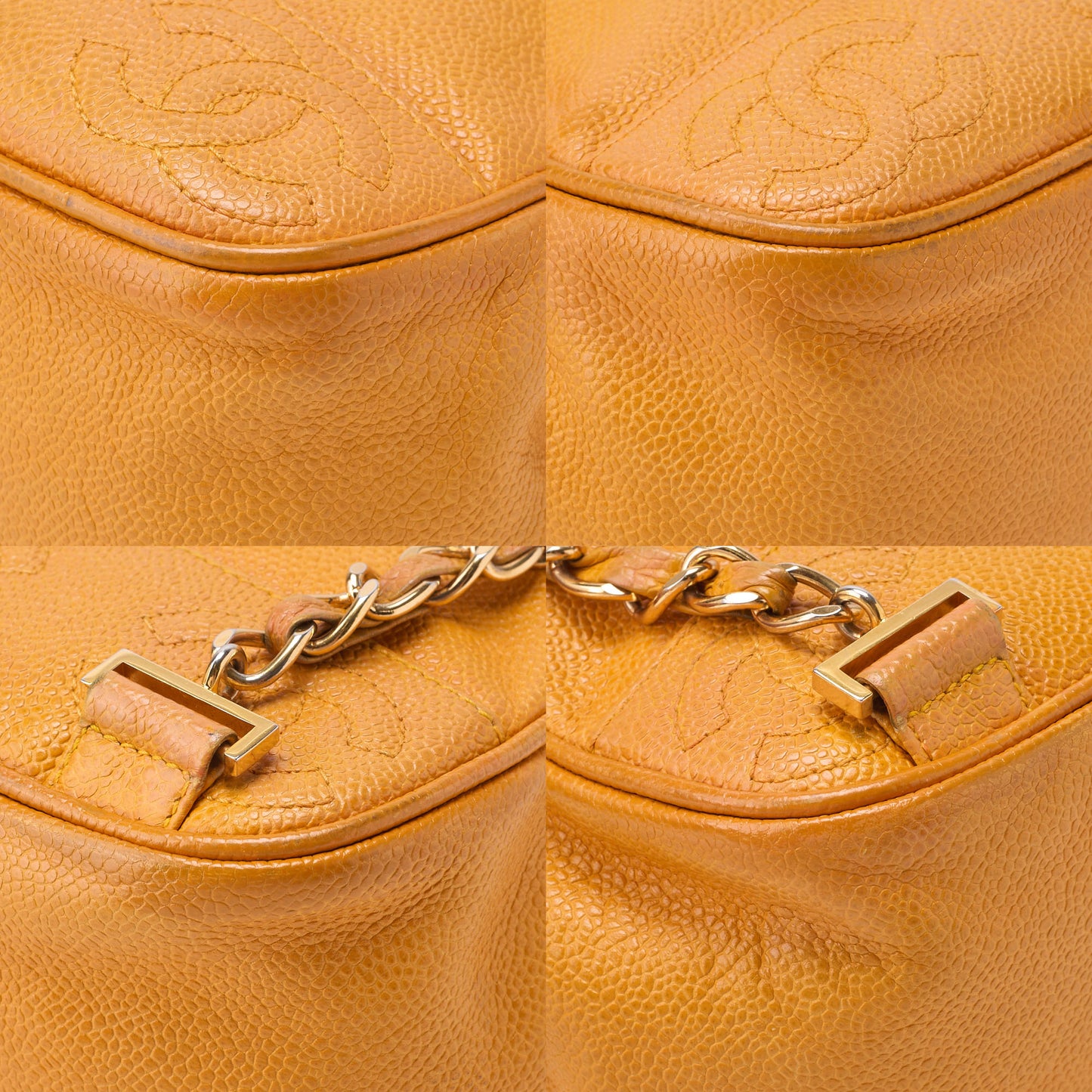 CHANEL Backpack Caviar Skin Triple Coco Turnlock Yellow Gold-Tone Hardware, Pre-Owned