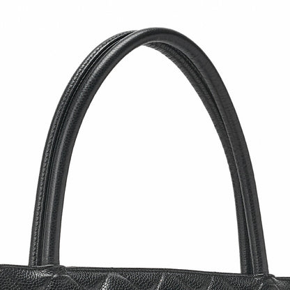 CHANEL Matelassé Reprint Tote Caviar Skin Black Silver-Tone Hardware, Pre-Owned