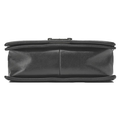 CHANEL Boy Chanel Wild Stitch Chain Shoulder Calfskin Black Silver-Tone Hardware, Pre-Owned