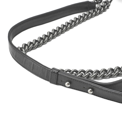 CHANEL Boy Chanel Wild Stitch Chain Shoulder Calfskin Black Silver-Tone Hardware, Pre-Owned