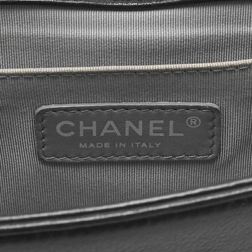 CHANEL Boy Chanel Wild Stitch Chain Shoulder Calfskin Black Silver-Tone Hardware, Pre-Owned