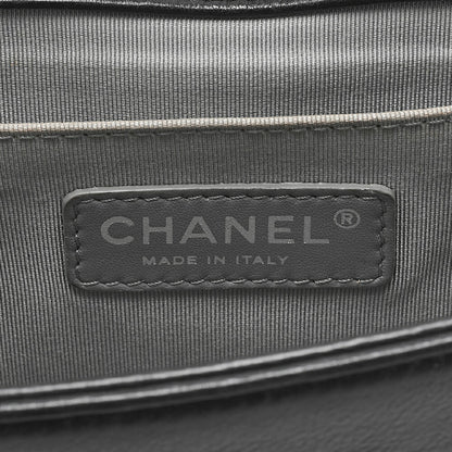 CHANEL Boy Chanel Wild Stitch Chain Shoulder Calfskin Black Silver-Tone Hardware, Pre-Owned