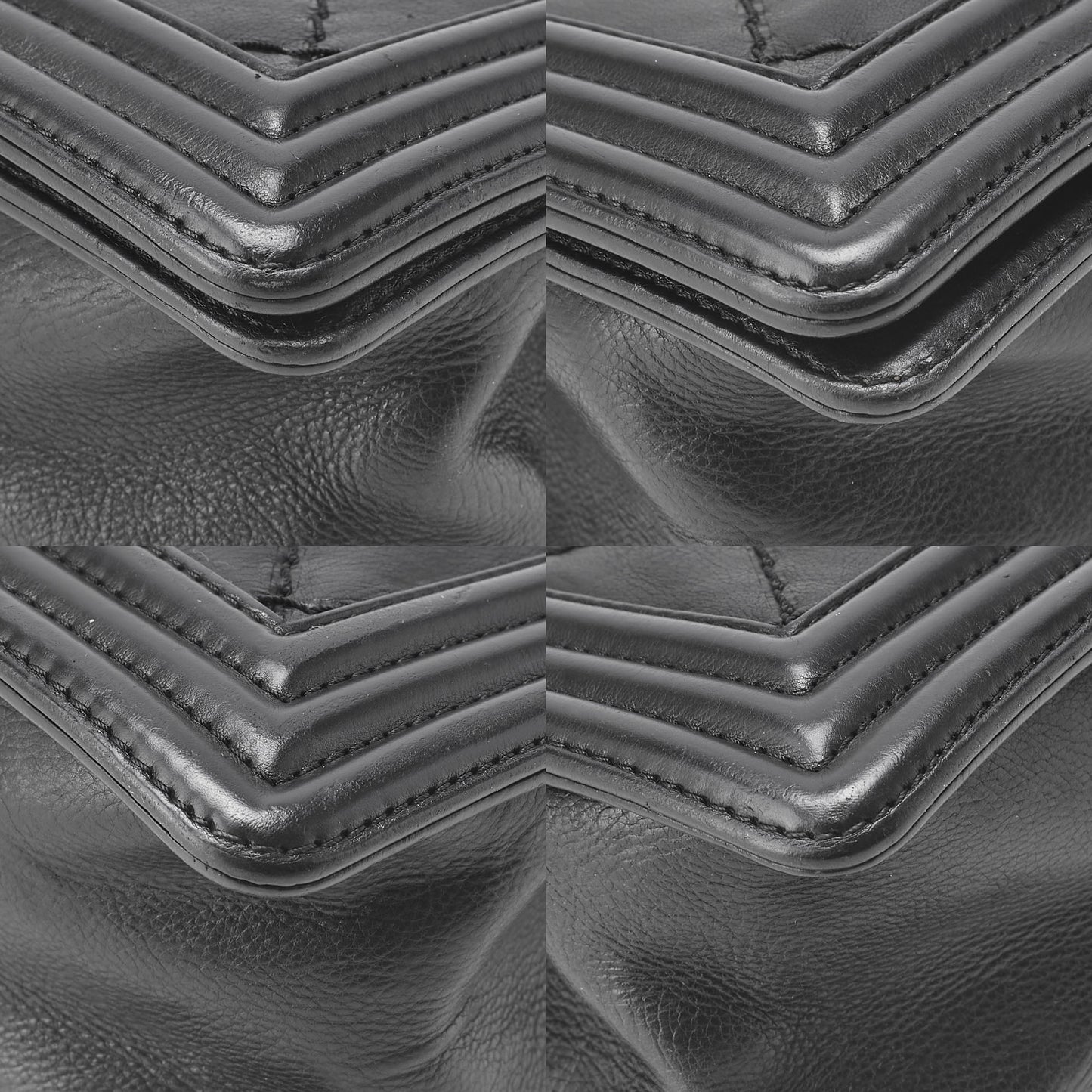 CHANEL Boy Chanel Wild Stitch Chain Shoulder Calfskin Black Silver-Tone Hardware, Pre-Owned