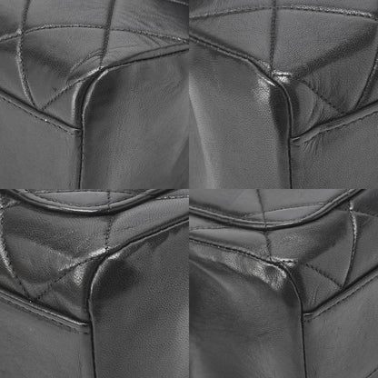 CHANEL Chain Shoulder Bag Matelassé Turnlock Square Lambskin Black Gold-Tone Hardware, Pre-Owned