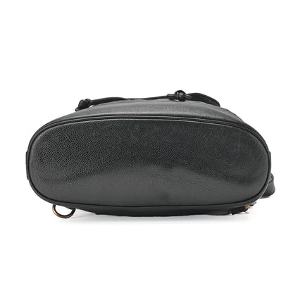CHANEL One Shoulder Backpack Caviar Skin Big Coco Mark Black Gold-Tone Hardware, Pre-Owned