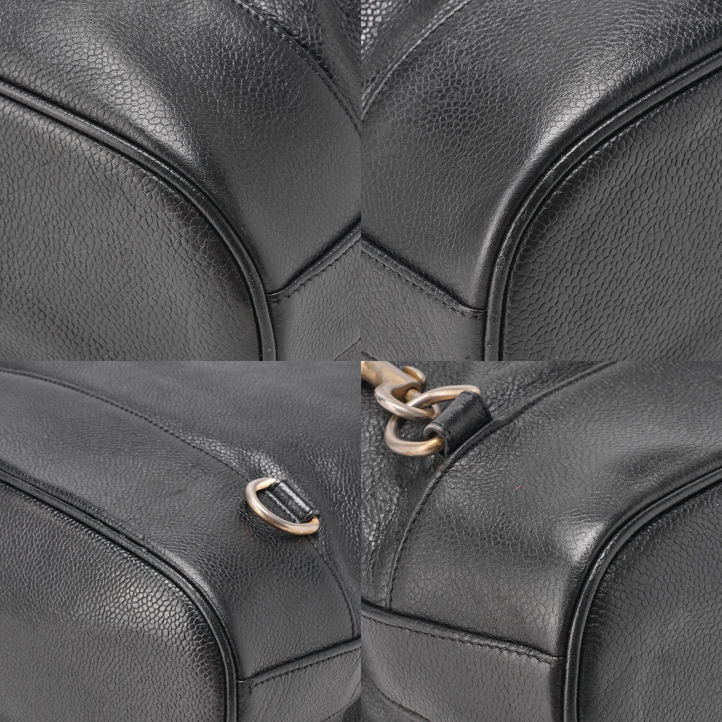 CHANEL One Shoulder Backpack Caviar Skin Big Coco Mark Black Gold-Tone Hardware, Pre-Owned