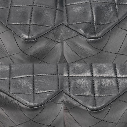 CHANEL Chain Shoulder Bag Mini Matelassé 20cm Lambskin Black Single Flap Turnlock Gold-Tone Hardware, Pre-Owned