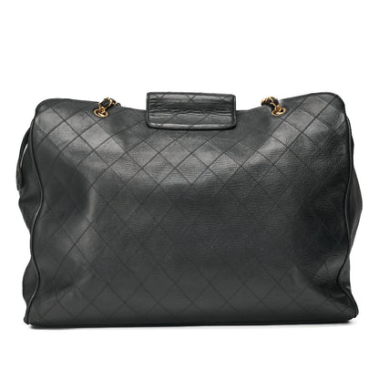 CHANEL Shoulder Bag Supermodel Coco Mark Big Coco Double Chain Shoulder Lambskin Black Gold-Tone Hardware, Pre-Owned