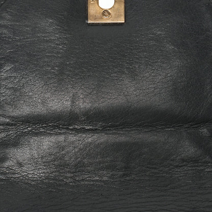 CHANEL Shoulder Bag Supermodel Coco Mark Big Coco Double Chain Shoulder Lambskin Black Gold-Tone Hardware, Pre-Owned