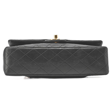 CHANEL Shoulder Bag Matelassé Double Flap 25cm Chain Shoulder Lambskin Black Gold-Tone Hardware, Pre-Owned