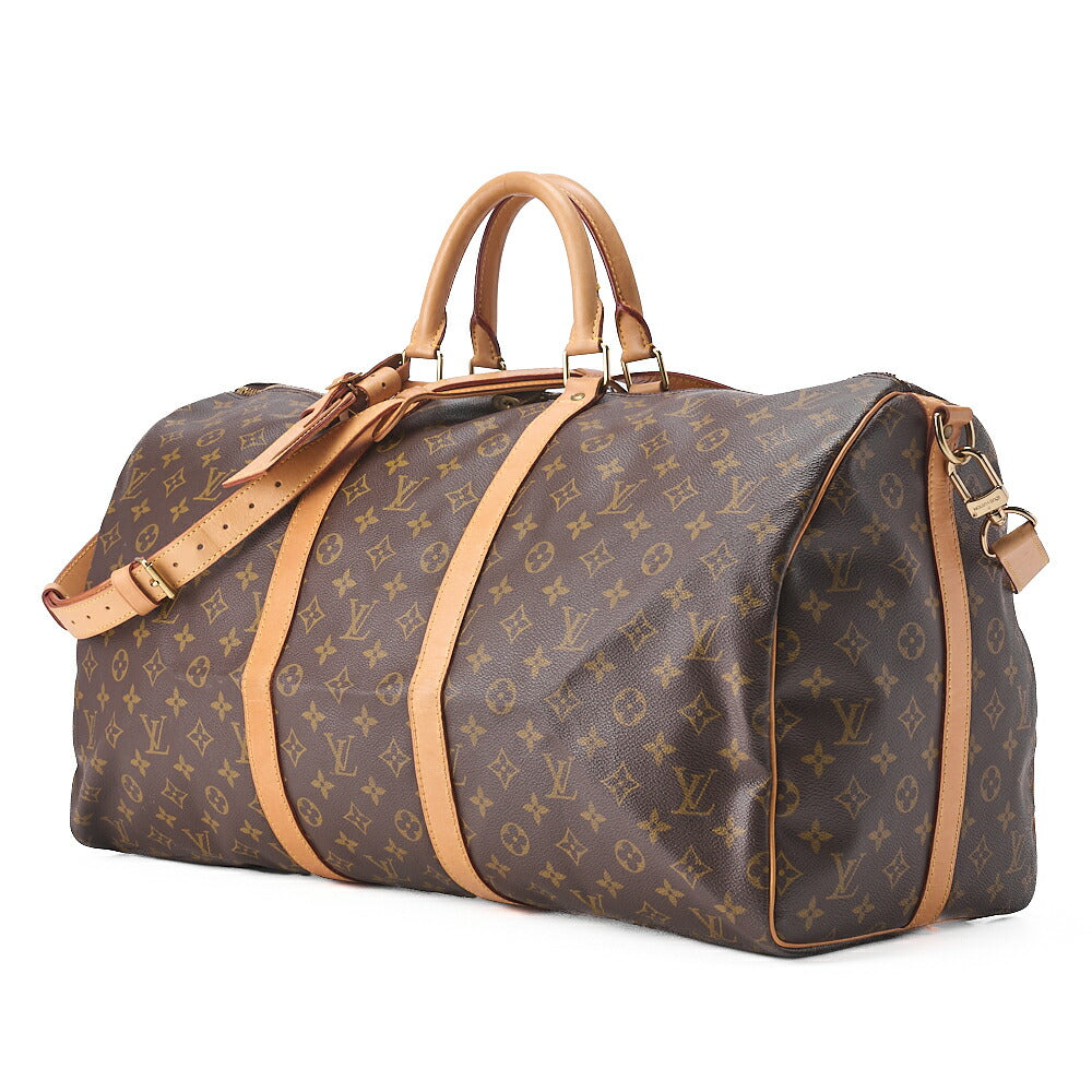 LOUIS VUITTON Louis Vuitton Monogram Keepol bandouliere 55 Boston Bag Brown Gold-Tone Hardware, Pre-Owned
