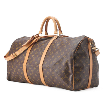 LOUIS VUITTON Louis Vuitton Monogram Keepol bandouliere 55 Boston Bag Brown Gold-Tone Hardware, Pre-Owned