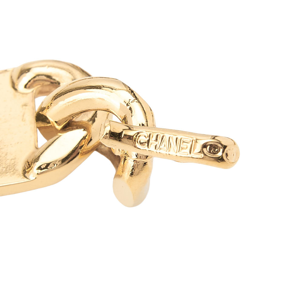 CHANEL Cocomark Chain Belt GP x Leather Black x Gold Gold-Tone Hardware, Pre-Owned