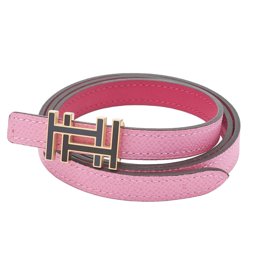 HERMES H O Carr? Vos Swift x Vos Epson Belt Pink Gold-Tone Hardware, Pre-Owned