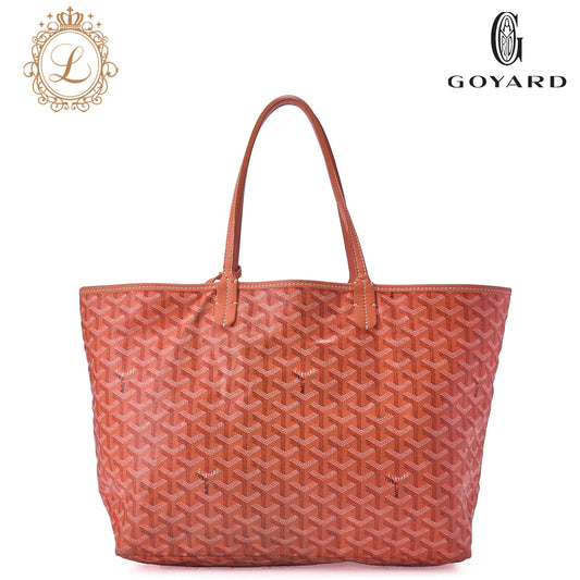GOYARD [Goyard] Saint-Louis PM Tote Bag Coated Canvas Orange Silver-Tone Hardware, Pre-Owned